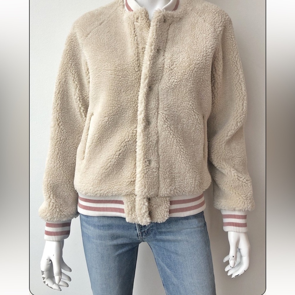 MOTHER Cream Letterman Jacket